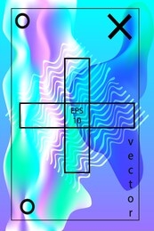 holographic poster. trendy liquid art.