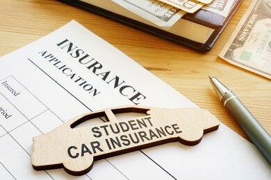 student car insurance form for signing.