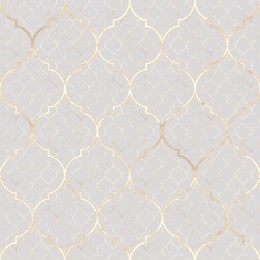 abstract geometric seamless pattern. vintage decorative moroccan texture with gold line. hand drawn light gray golden background. print for textile, wallpaper, wrapping.