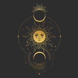 eclipse. sacred geometry. abstract vector illustration