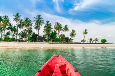 beautiful nature scenic landscape of paradise tropical island view from boat, attraction landmark tourist travel mook island trang thailand summer holiday vacation trip, tourism destination place asia