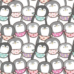 seamless pattern of cartoon penguin illustration design