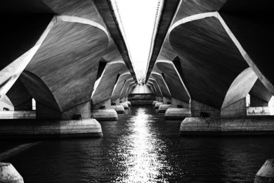 a view under esplanade bridge, singapore