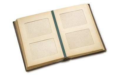 old photo album isolated on white background