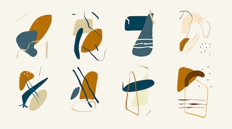 creative texture with abstract brush strokes, freehand bright colors geometric elements, shapes. aesthetic contemporary collage. trendy set design