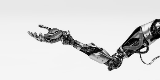 prosthetic handsome robotic arm, 3d rendering