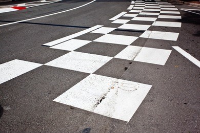 car race asphalt and curb on monaco montecarlo grand prix street circuit