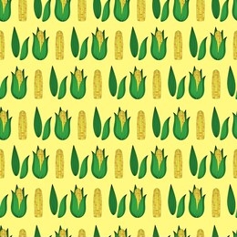 corn seamless pattern. bright illustration for fabric and wallpaper design.