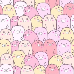 cute pig seamless pattern background. vector illustrations for gift wrap design.