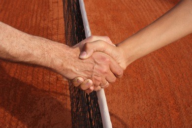 handshake at the end of match