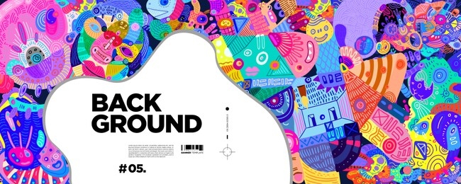 colorful abstract banner template with dummy text for web design, landing page, and print material.