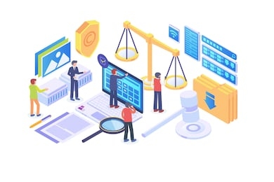 modern isometric copyright & internet law illustration, web banners, suitable for diagrams, infographics, book illustration, game asset, and other graphic related assets