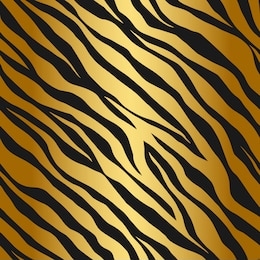 seamless vector black and gold tiger stripes pattern. stylish golden wild tiger fur. animal print background for fabric, textile, design, wrapping, cover.