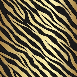 seamless vector black and gold tiger stripes pattern. stylish golden wild tiger fur. animal print background for fabric, textile, design, wrapping, cover.