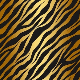 seamless vector black and gold tiger stripes pattern. stylish golden wild tiger fur. animal print background for fabric, textile, design, wrapping, cover.