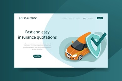 car insurance webpage template. vehicle insurance. modern vector illustration.