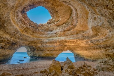 beautiful benagil cave, algarve, portugal