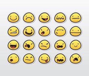 funny smiley faces with different expressions