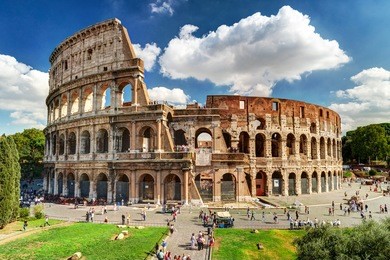 colosseum in rome, italy. roman colosseum is one of the main travel attractions. colosseum in the sunlight. scenic view of colosseum.
