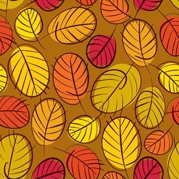 autumn leaves seamless background, floral vector seamless pattern, hand drawn.