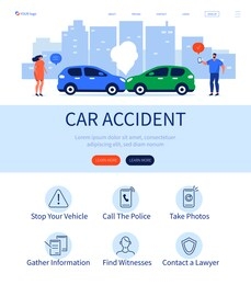 car accident landing page. can use for web banner, infographics, hero images. flat isometric illustration isolated on white background.