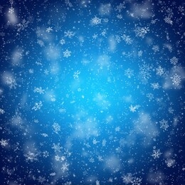 christmas template with white blurred and clear snowflakes on blue background. eps 10