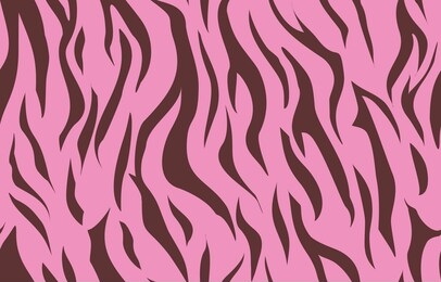 seamless tiger pattern. fashion. dark stripes on a pink background. print on fabric on paper. vector