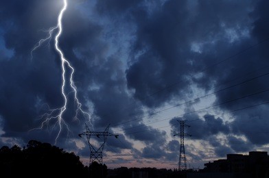 a dramatic thunderstorm sky view