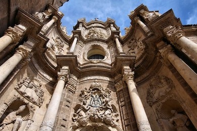 valencia, spain - facade of the cathedral church