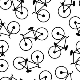vector black bikes bicycles on white background seamless repeat pattern