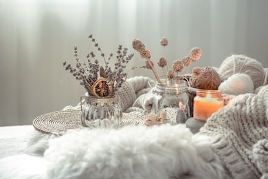 autumn still life home decor in a cozy house. autumn weekend concept. fall home decoration.