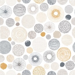abstract seamless pattern with circles textures. vector doodle print in pastel colors on white background.