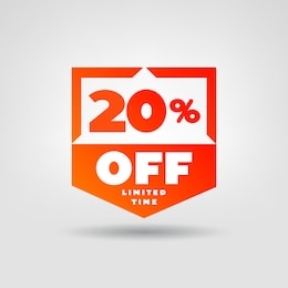 20% price tag. discount 20% off vector icon. 20% sale sticker ad.