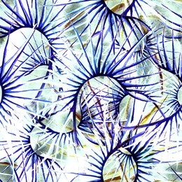 tropical blue seamless pattern. summer jungle watercolor illustration. tropical seamless hand painted floral pattern.texture palm leaves. blue exotic leaf printed motif. jungle abstract background.