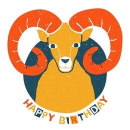vector aries (ram) zodiac sign original design. can be used for poster, greeting card, birthday party, invitation. vector illustration