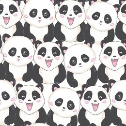 cartoon seamless cute panda pattern