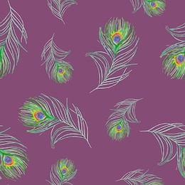 peacock feathers colorful watercolor illustration pattern