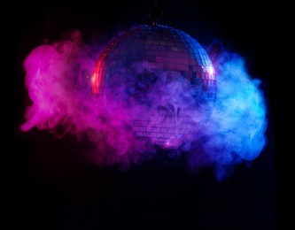 party lights disco ball in smoke