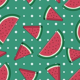 unique green and fresh watermelon irregular seamless pattern. unique and trendy seamless pattern background for your unique design.