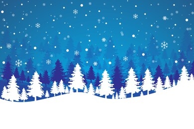 winter abstract blue background. christmas tree, snowflakes, snow pattern. new year, happy season design wallpaper.  holidays vector illustration