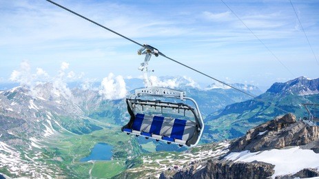suspended ropeway in alps. titlis, engelberg, switzerland