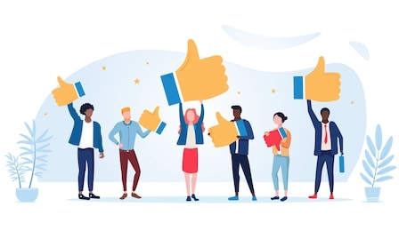 customer review rating. people give review rating and feedback. flat vector illustration. customer choice. know your client concept. rank rating stars feedback. business satisfaction support
