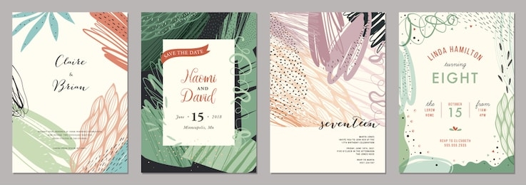 set of abstract creative universal artistic templates. good for poster, card, invitation, flyer, cover, banner, placard, brochure and other graphic design. 