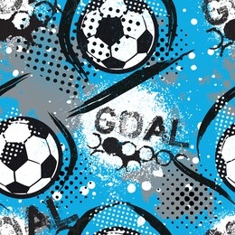 abstract seamless pattern for boys. football pattern. grunge urban pattern with football ball. sport wallpaper on white background with black and green. repeated sport pattern.