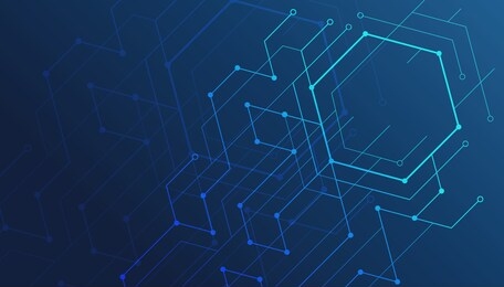 abstract lines and dots connect background. technology connection digital data and big data concept.