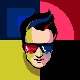 man wearing 3d glasses