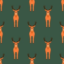 deer front view vector symbol. head mammal flat reindeer concept seamless pattern print wallpaper background