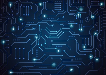 high tech technology geometric and connection system background with digital data abstract