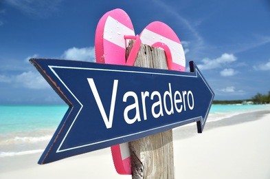 varadero sign on the beach