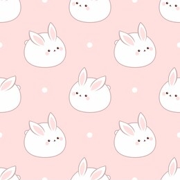 cute fat rabbit. seamless vector pattern